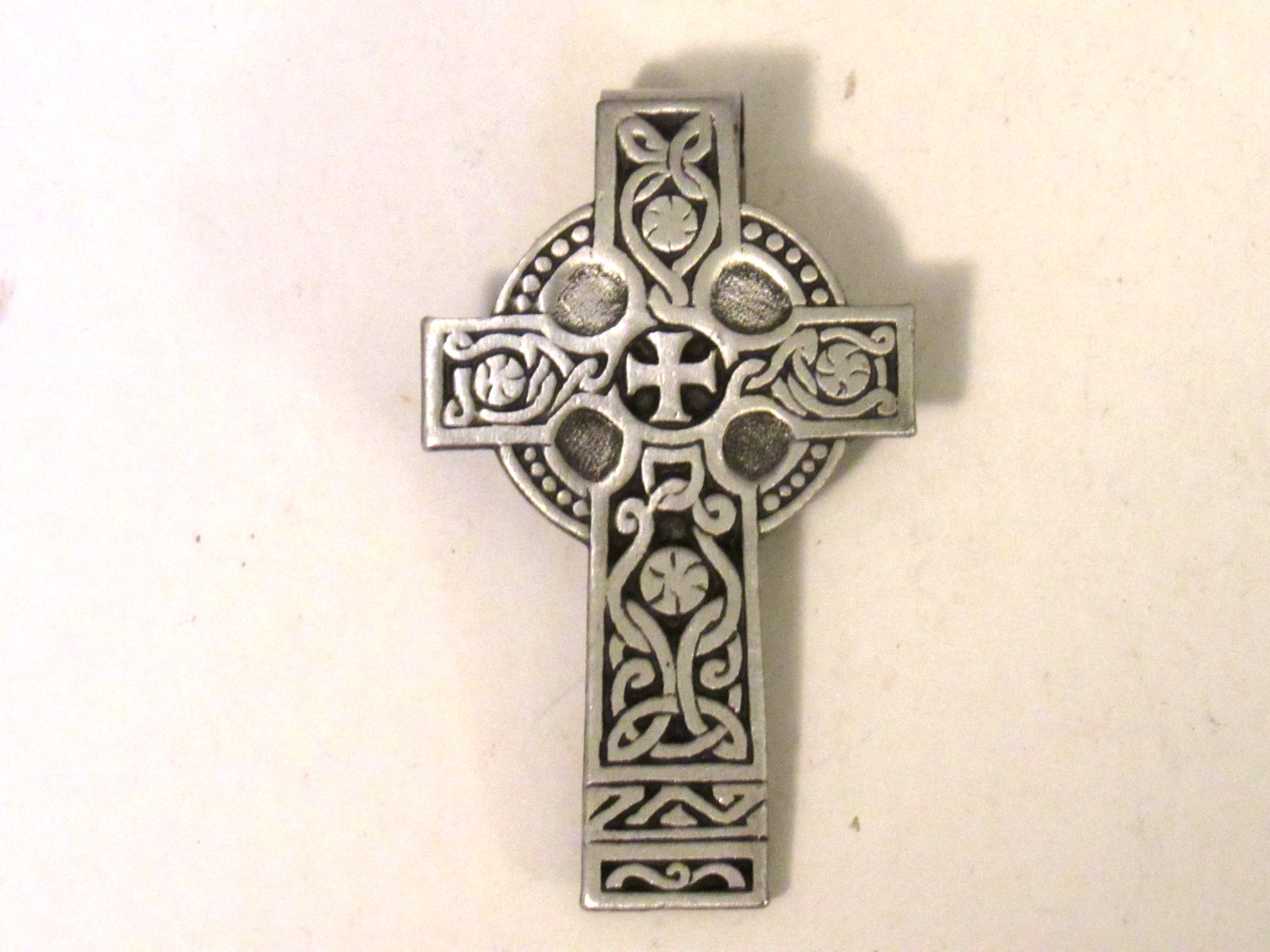 Vintage CAMCO Pewter 2 3/4 in. Celtic Cross Money Clip