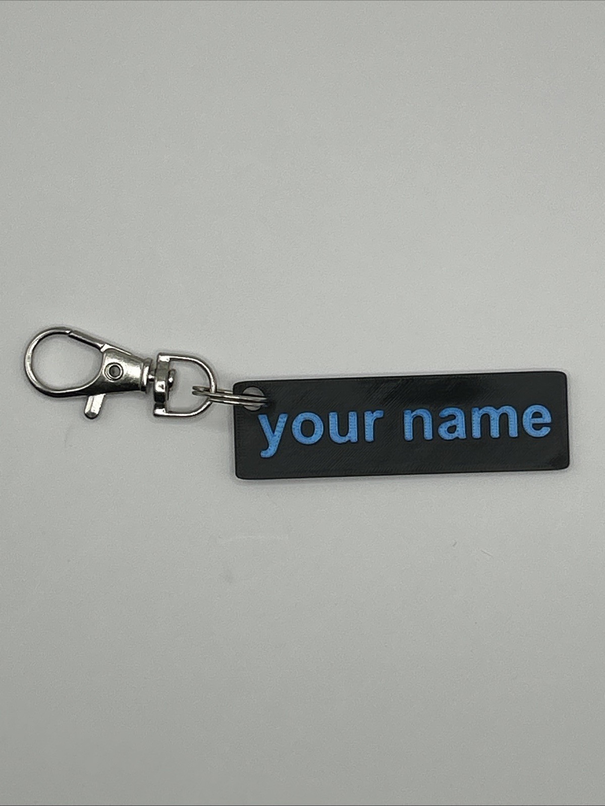 Dual Color Custom Name 3D printed Keychain, Made in USA Choose Your Color