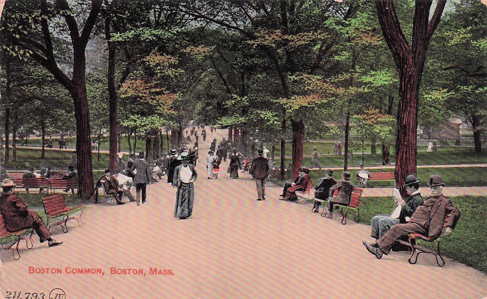 Postcard Vintage(1) MA,Boston Common/All dressed up for stroll & relaxation 967