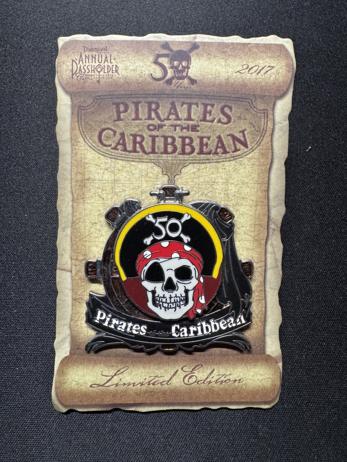 Disneyland Pirates of the Caribbean 50th Anniversary Walt Photo Hinged AP LE Pin