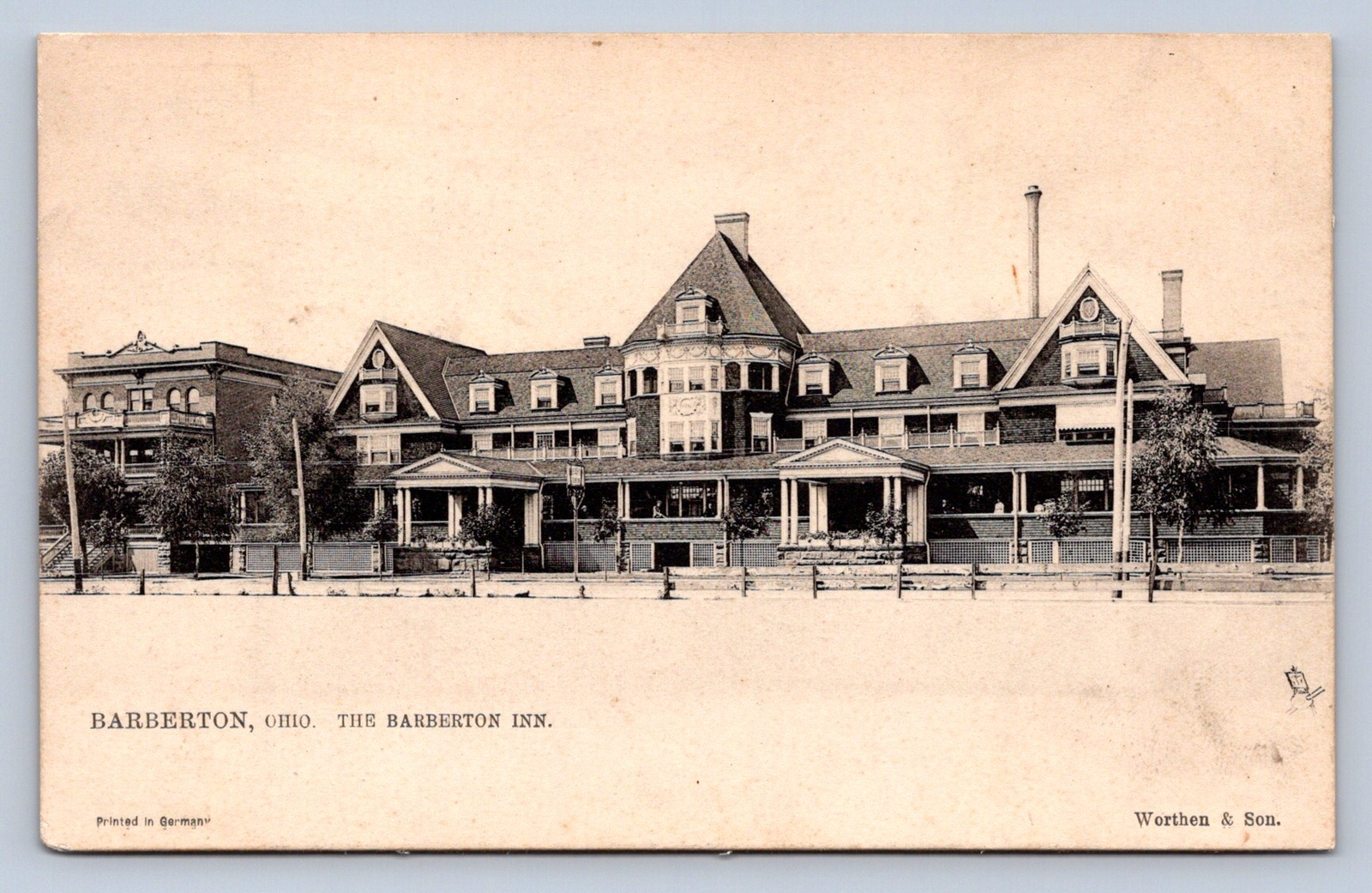 K9/ Barberton Ohio Postcard c1910 Barberton Inn Hotel 215