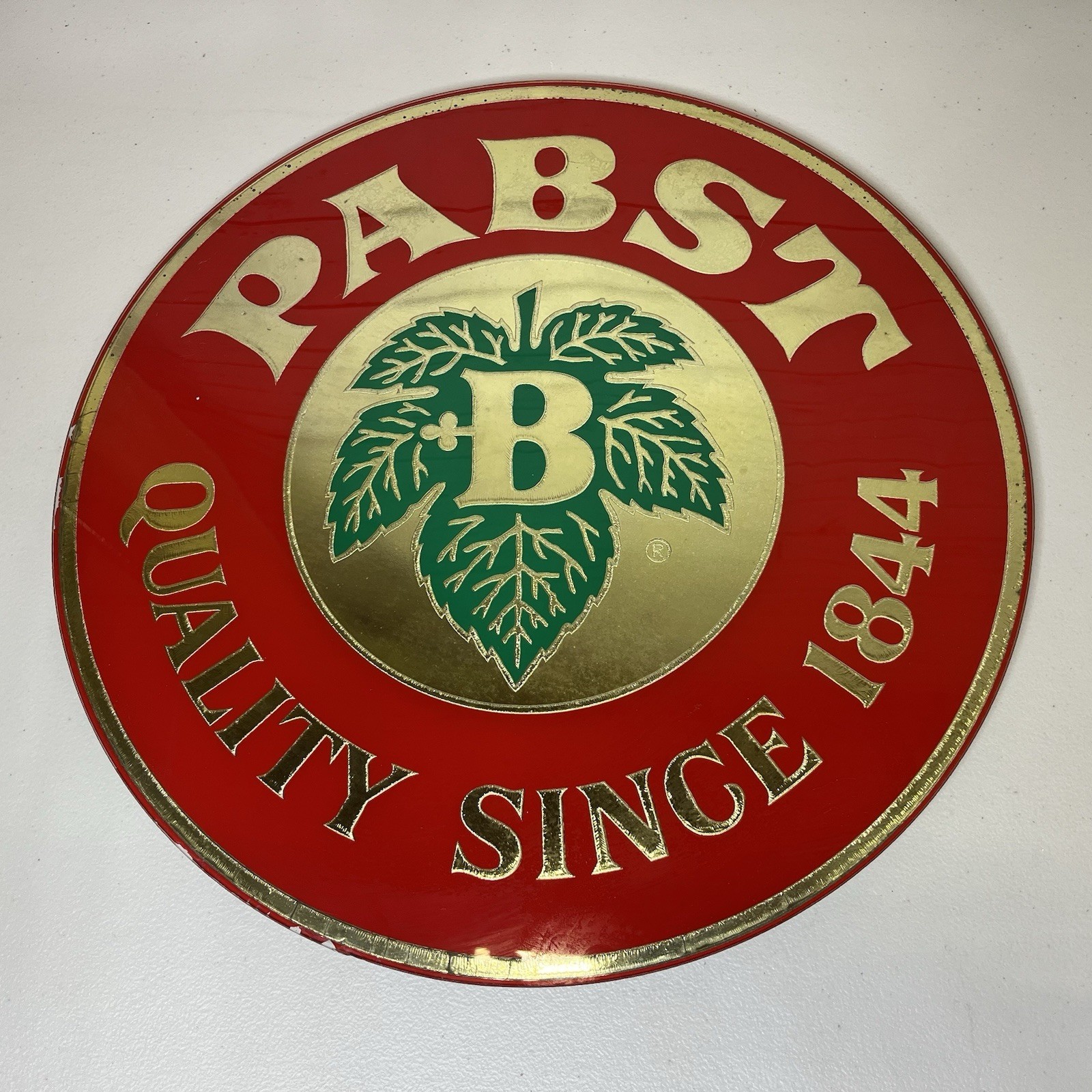 Rare Vtg Pabst Blue Ribbon Reverse Paint On Glass Quality Since 1844 Bar Sign