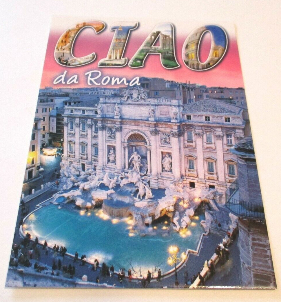 CIAO DA ROMA ROME ITALY POSTCARD TREVI FOUNTAIN 6.75 x 4.75 MADE IN ITALY #5
