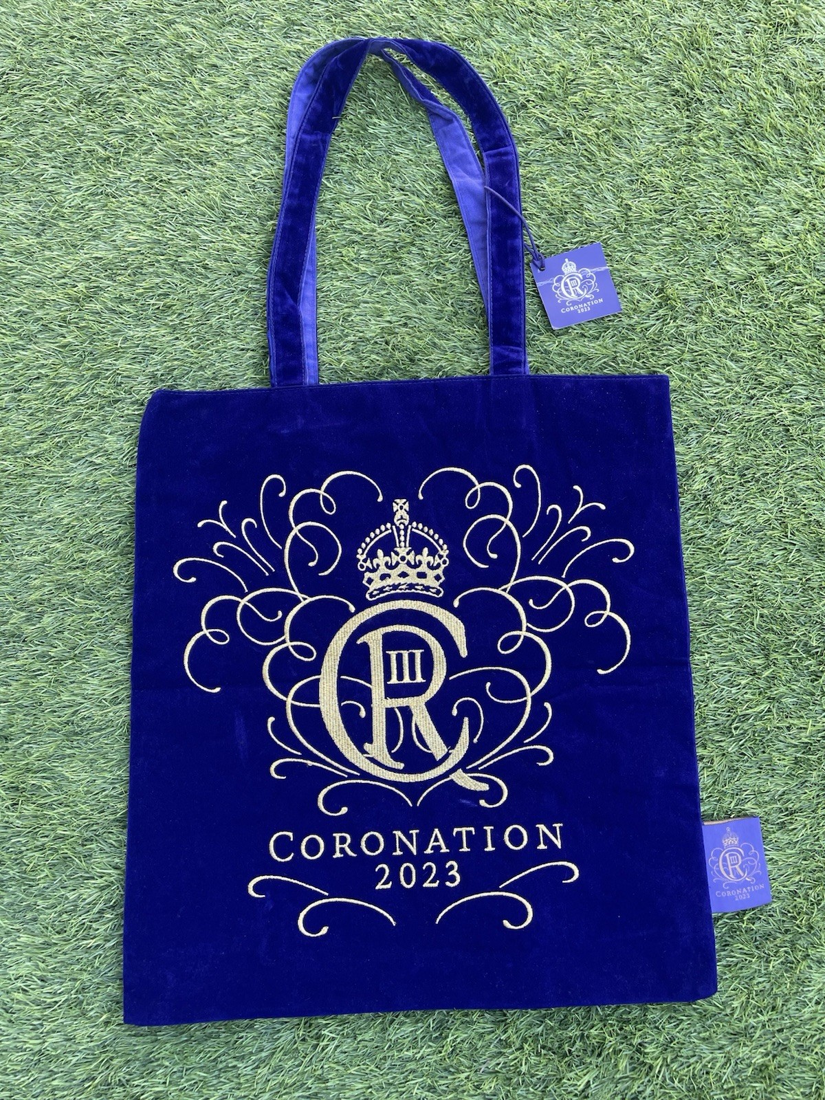 Royal Collection Trust King Charles III Tote Bag Coronation Velvet Purple Gold