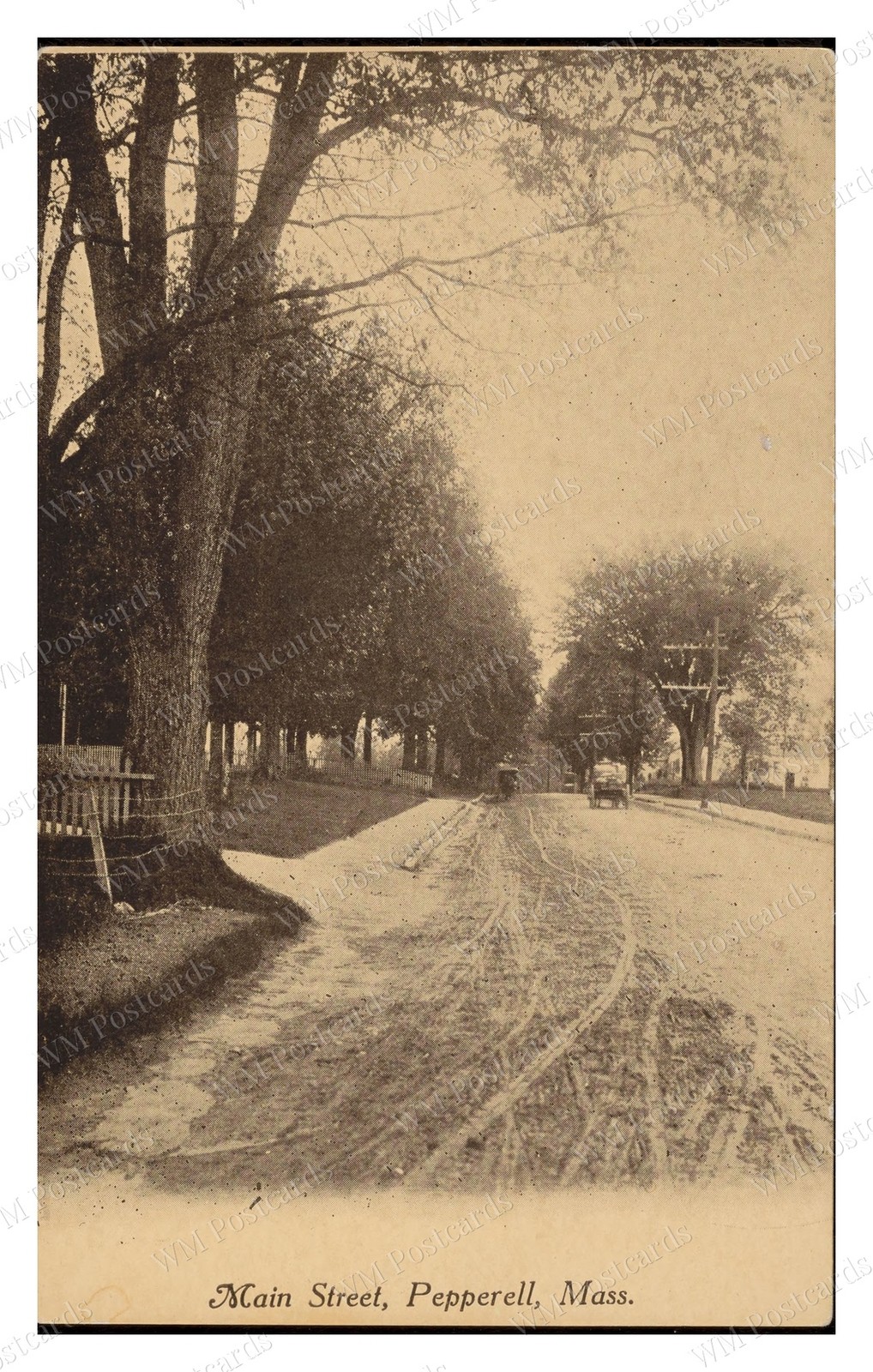 Pepperell Massachusetts circa 1900s Main Street Wagons Standard Postcard