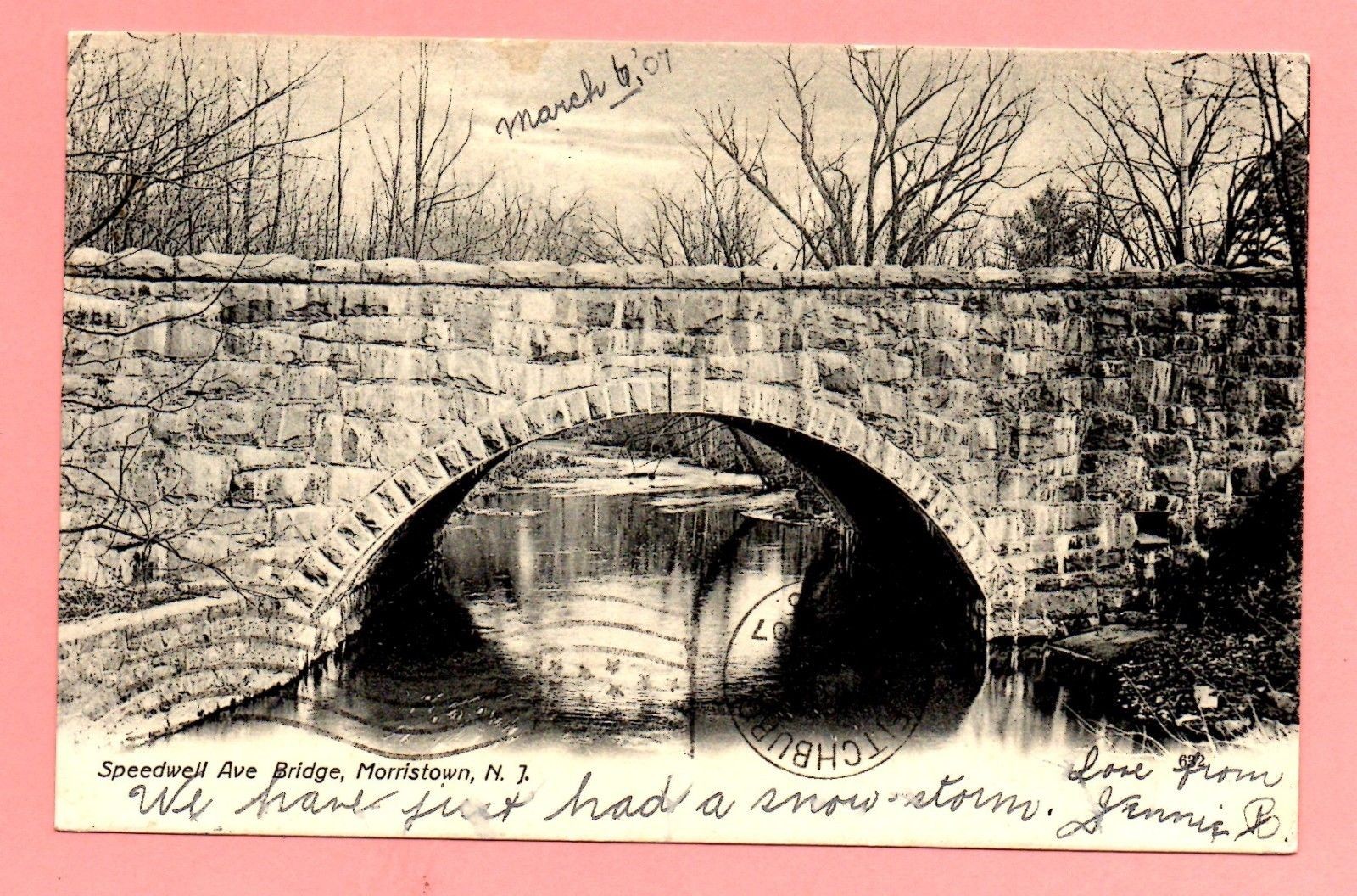 Speedwell Ave Bridge Morristown New Jersey 1907 Postcard