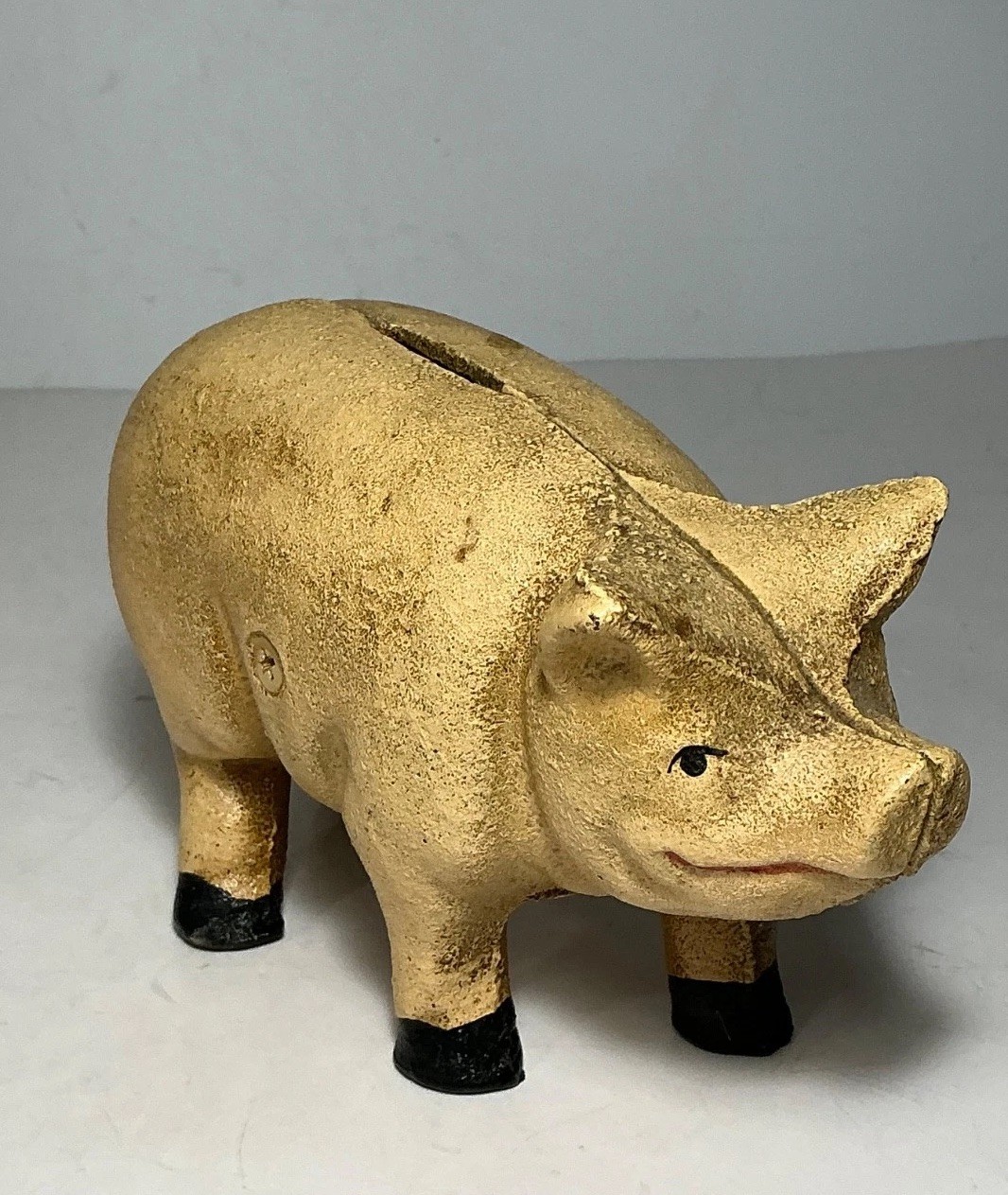 Vintage Cast Iron Pig Bank/Doorstop 4 in.