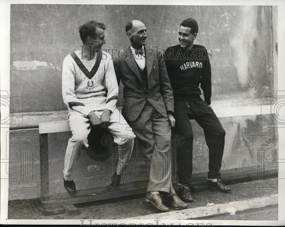 1933 Press Photo track stars N Penrose Hallowell Eddie Farrell Albert Hallowell