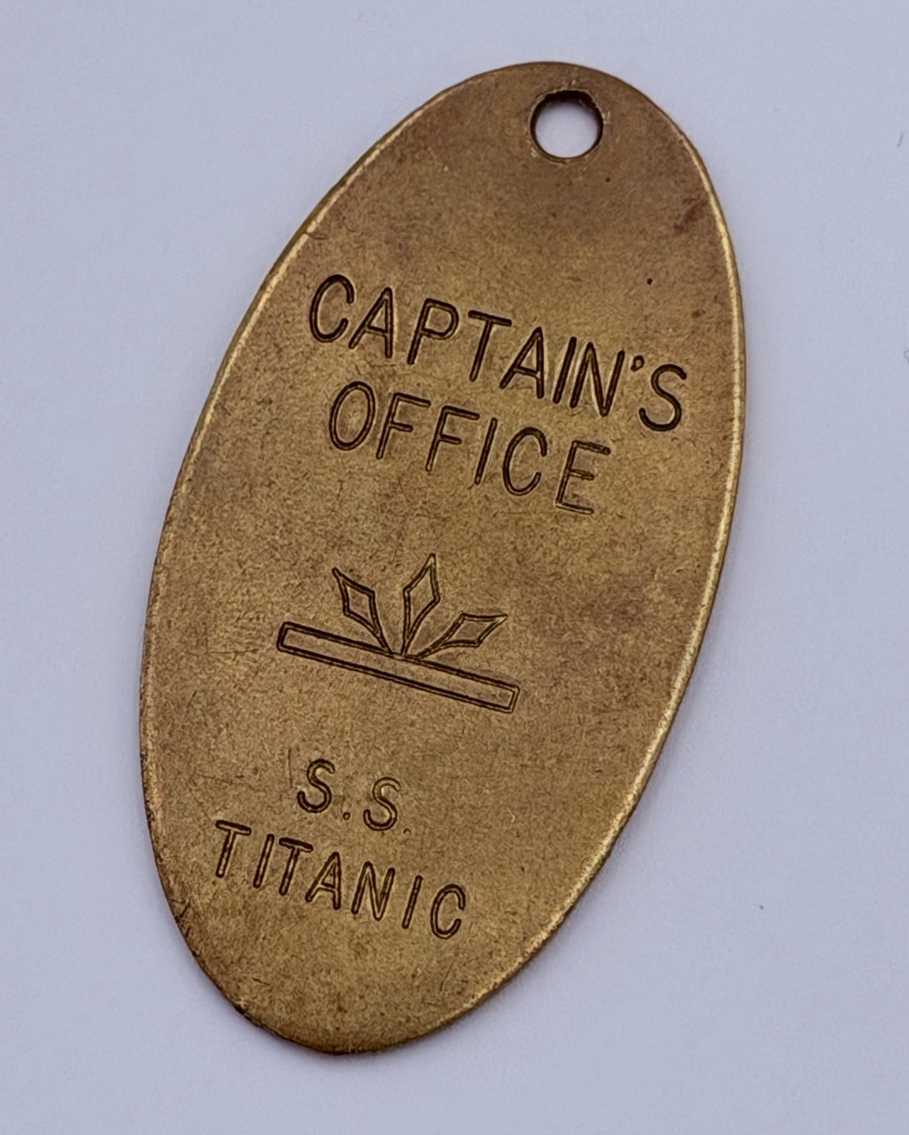 Vintage 1976 Lowell Sigmund S.S. Titanic Captain’s Office Brass Key Tag 2.5”