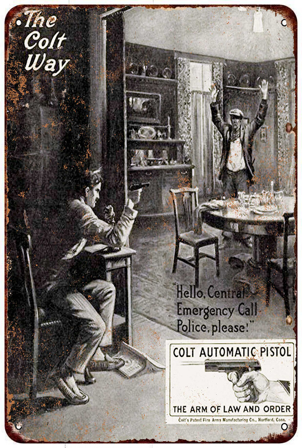 1913 Colt Pistols Vintage Look Reproduction metal sign
