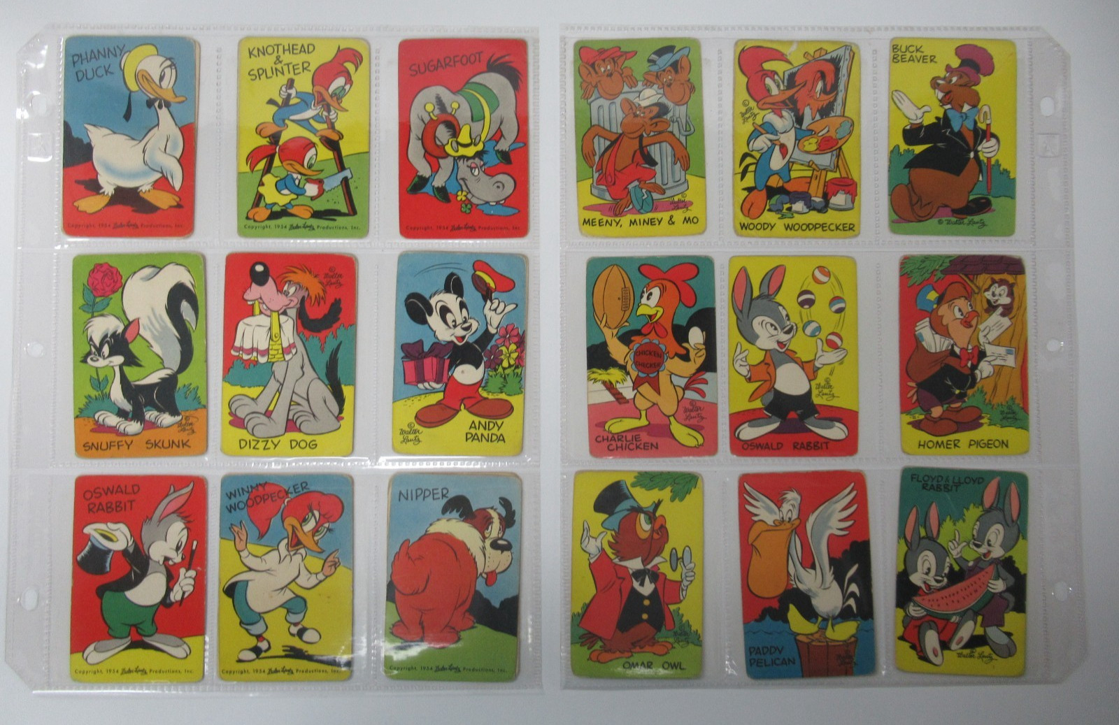 Lot of 26 1954 Carnation Walter Lantz Woody Woodpecker\'s Drawing Lesson Cards