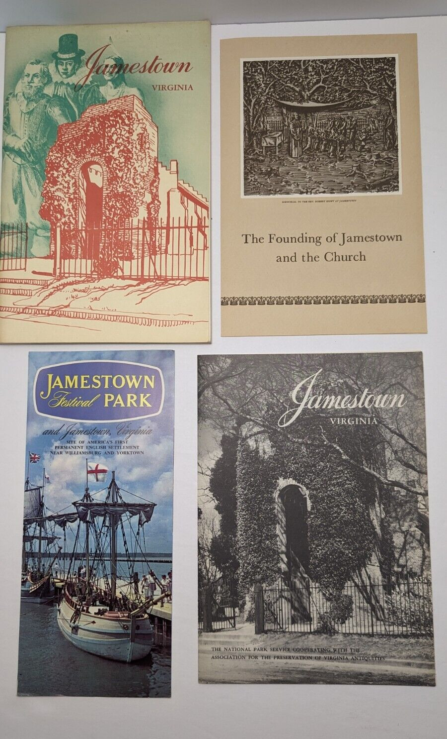 Jamestown VA Travel Brochures c. 1960\'s Booklet and 3 pamphlets Vintage