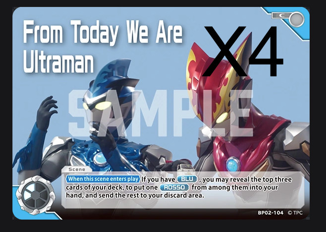 4X From Today We Are Ultraman - BP02-104 C Ultraman Card Game
