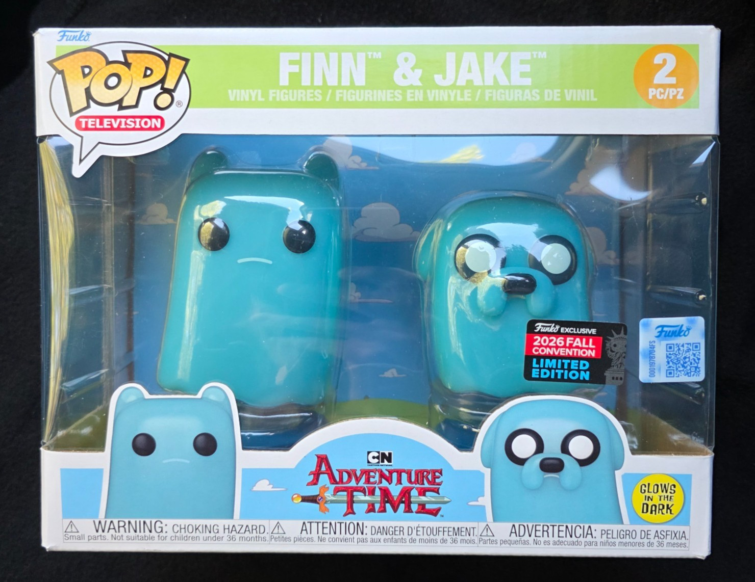 Funko Pop NYCC 2026 Adventure Time: Finn and Jake GITD 2-Pack Shared - In Hand