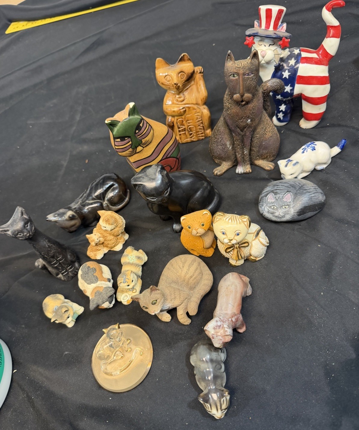 Lot Of 18 Vintage Cat Kittens Figures Art Some Sign 