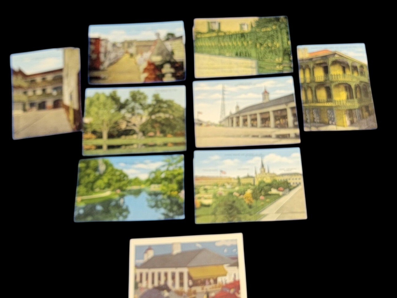 Vintage 1920's-1930's New Orleans Postcards Courtyard St. Louis Cemetery & Corn 