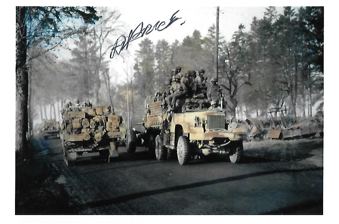 Al Price auto-signed 4x6 photo Battle of The Bulge D-Day Europe WW II COA LOOK
