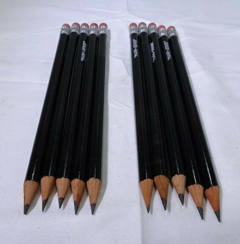 Vintage Mark Sense Test Scoring Pencils Lot of 10 - Brand Varies CA