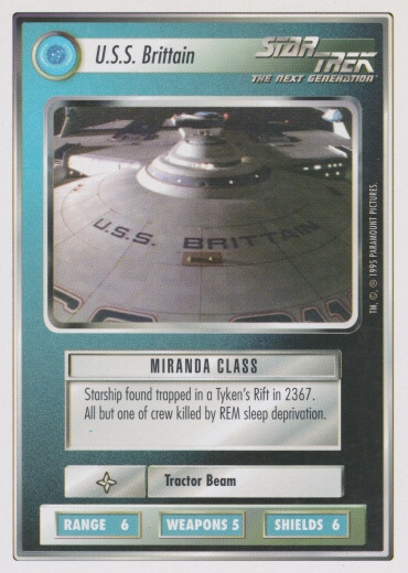 U.S.S. Brittain 1994 Premiere WB Star Trek CCG