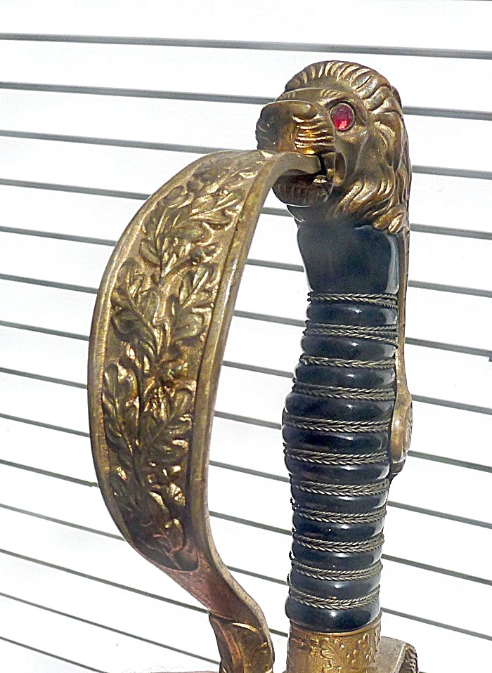 WWI Imperial German Lion\'s Head Cavalry Officer\'s Sword by Carl Eickhorn