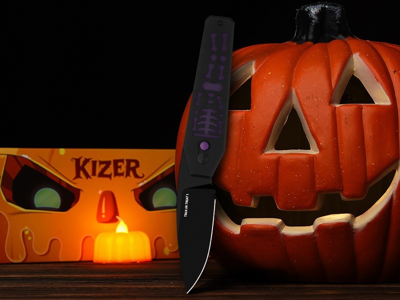 Kizer Tomb Folding Pocket Knife Nitro-V Blade G10&GID G10 Handle  Halloween Gift