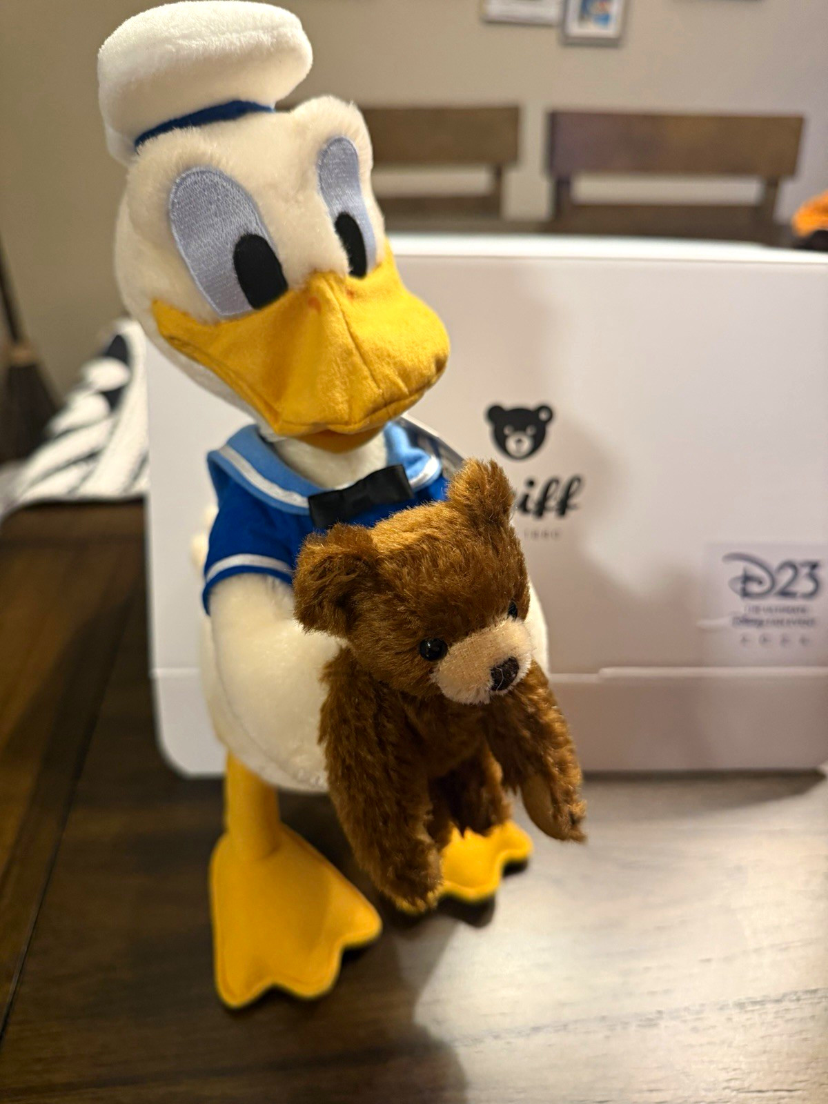 Steiff Disney Donald Duck w/ Teddy Bear Plush D23 Ultimate Disney Fan Event 2024