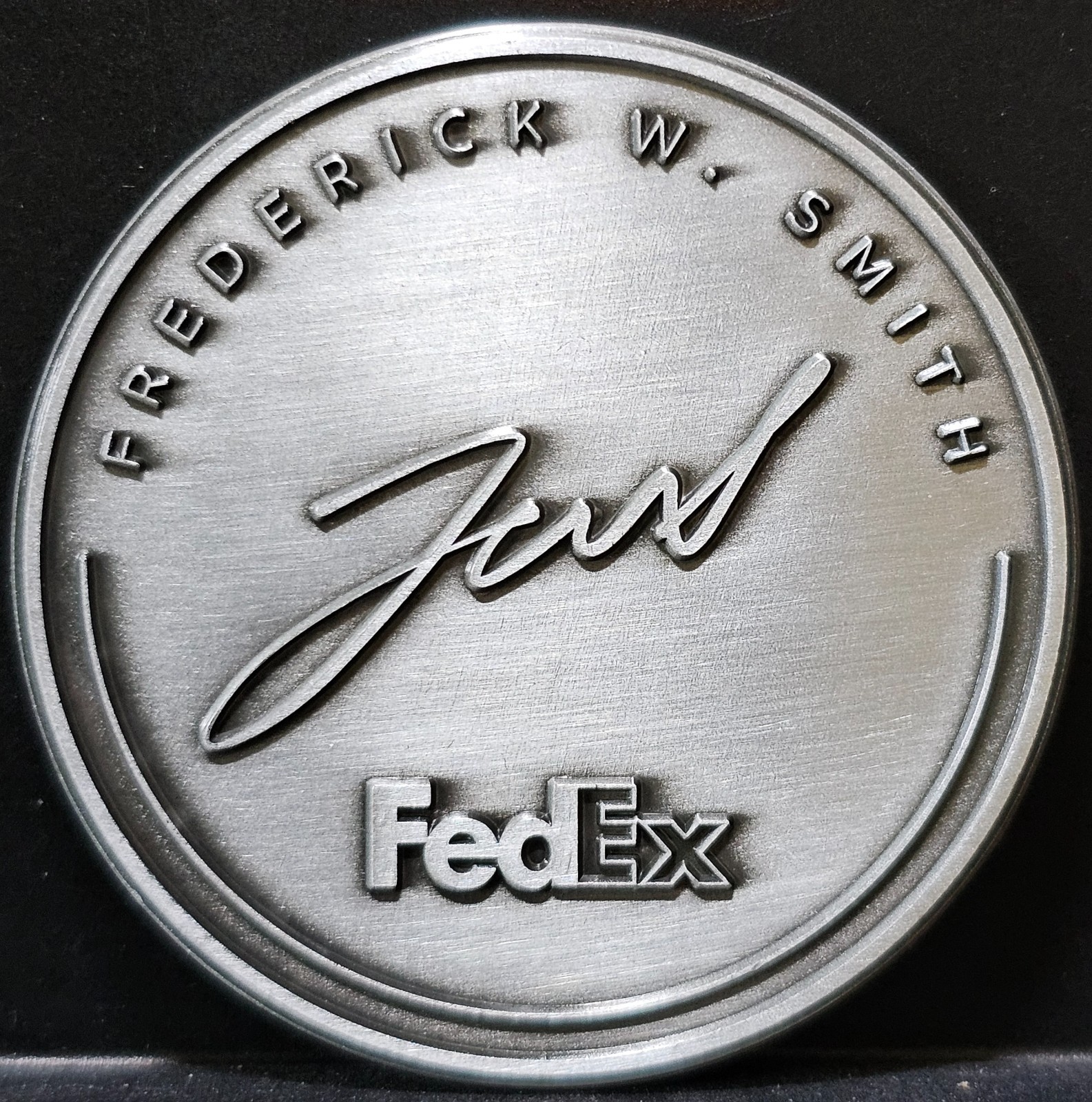 2025 FedEx Frederick W Smith Founder Challenge Coin Silver Finish Employee Rare