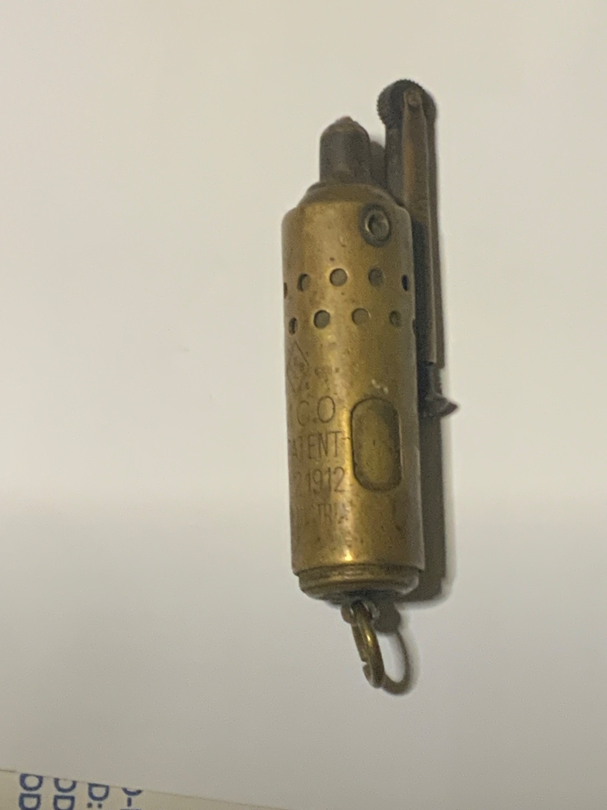 Vintage WW1 Trench Lighter Dated 1912 JMCO Lighter Made In Austria Brass