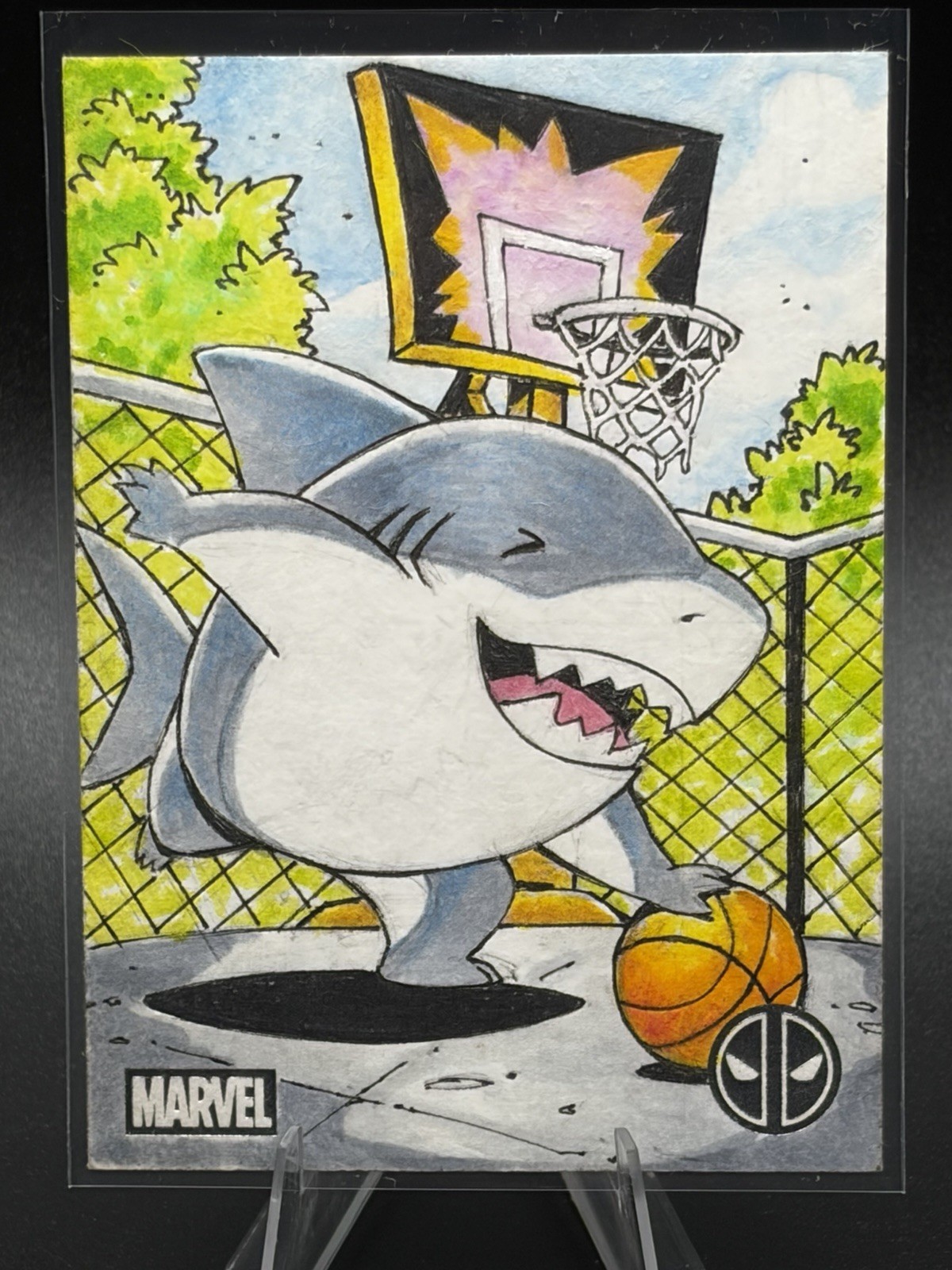 2025 Topps Chrome Marvel Deadpool Jeff The Land Shark 1/1 Sketch JTROY Auto