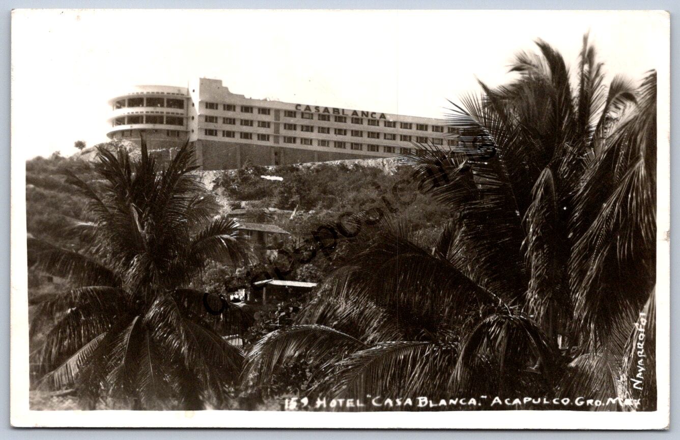 K42/ Acapulco Mexico RPPC Postcard Foreign c40s Hotel Casa Blanca 164