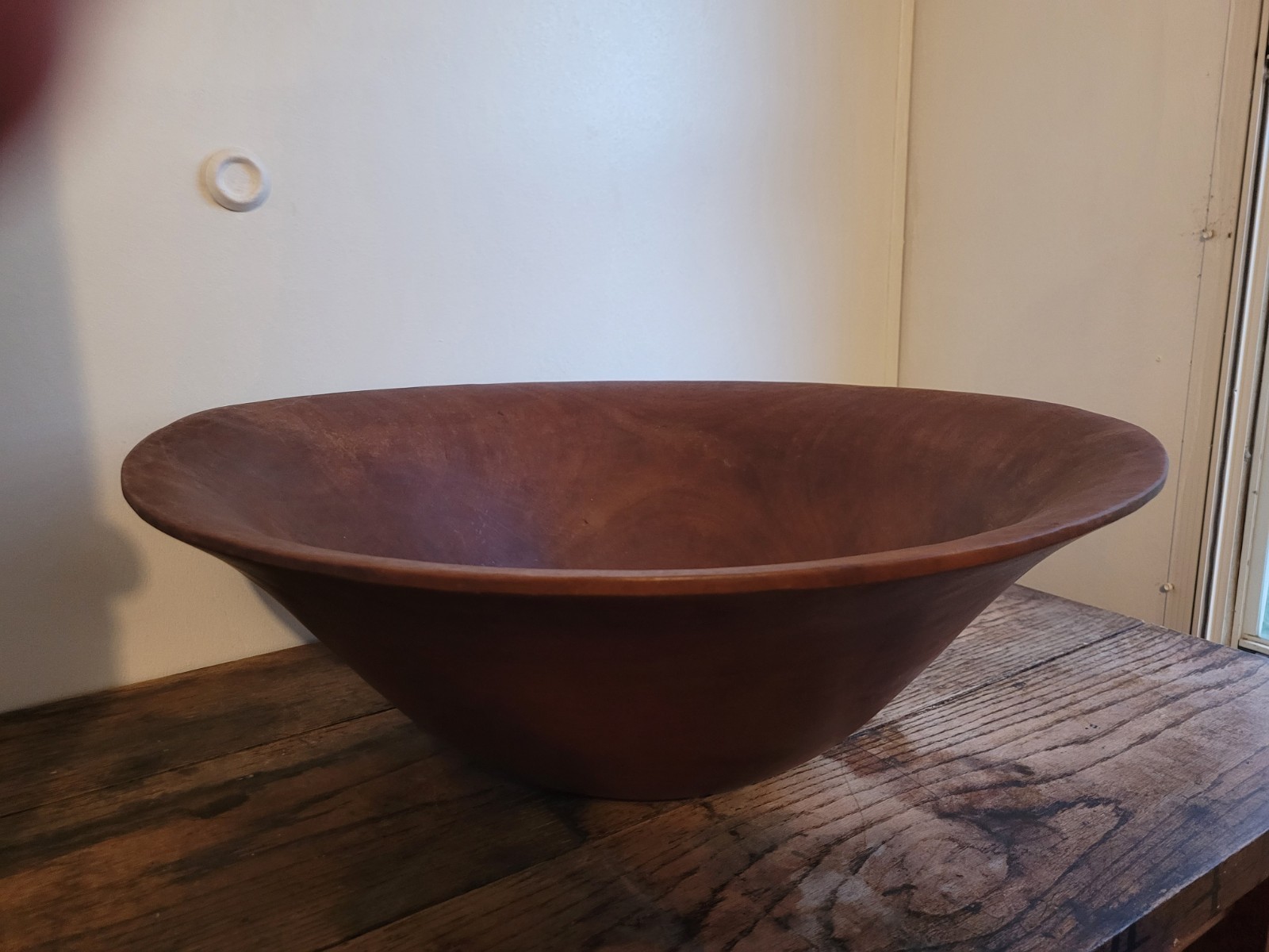 Antique Vintage 25 Inch Huge Primitive Wooden Bowl Very Nice
