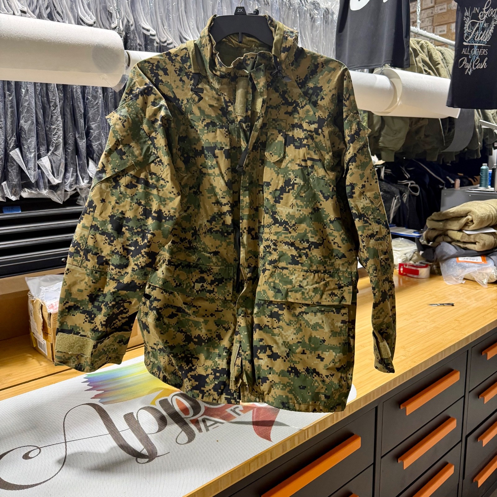 Usmc Apecs Gore Tex Digital Marpat Cold Weather Parka - Medium Long