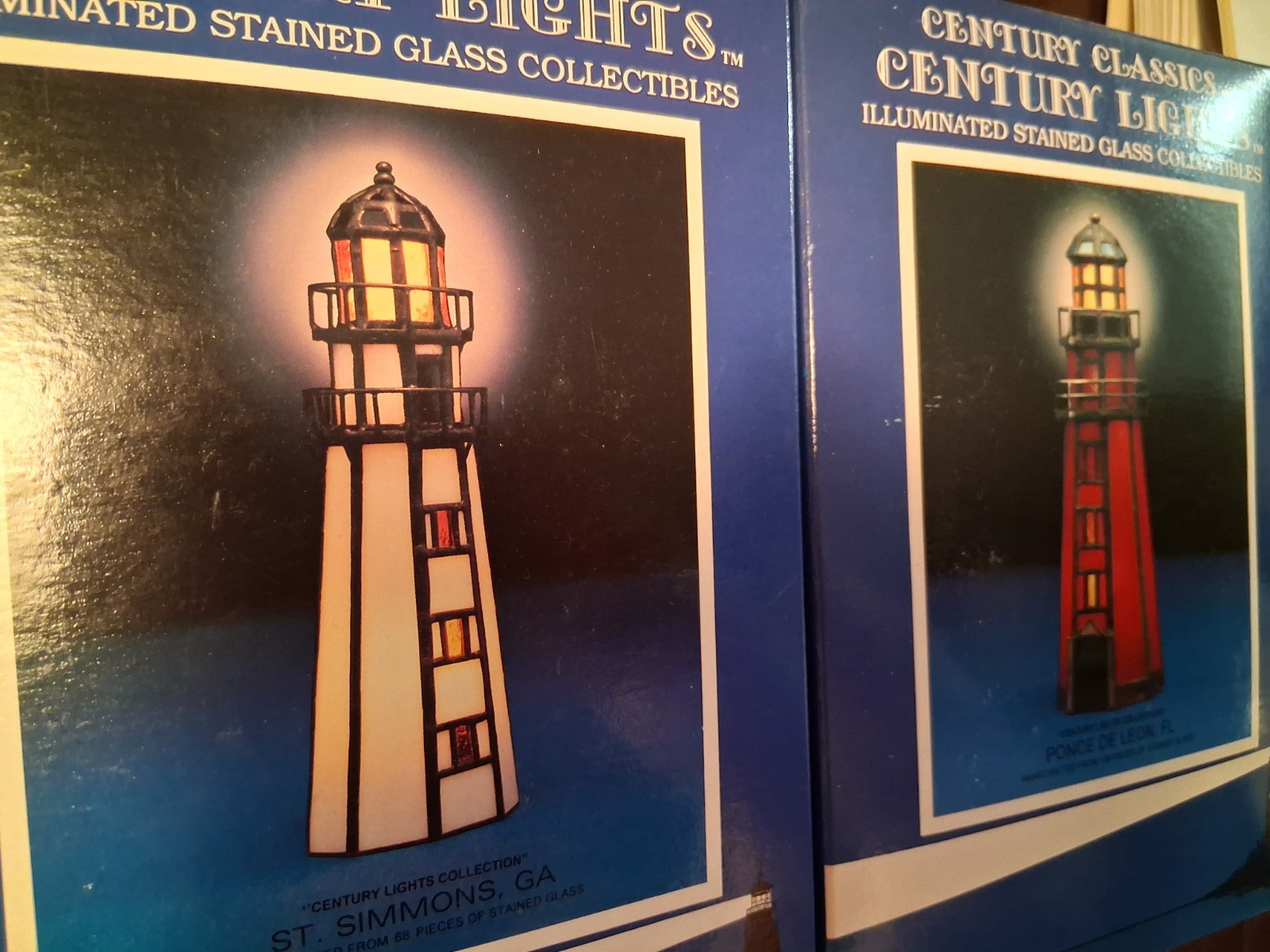 Century Classics Illuminated Stained Glass Lighthouse St. Simmons Ponce De Leon