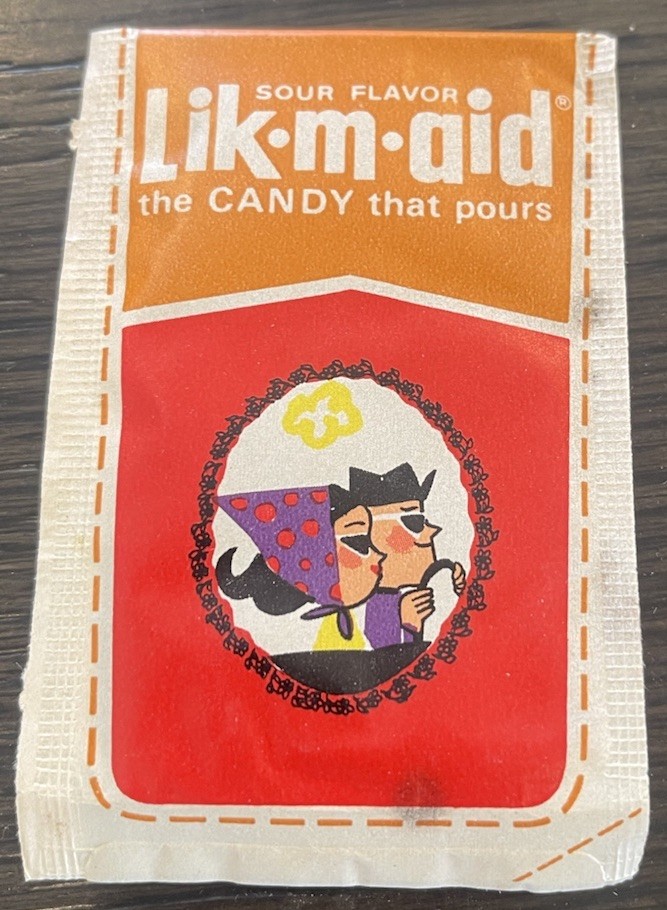 Vintage 1960's LIK-M-AID The Candy That Pours  Sealed  NOS  1 Cent Pack  RARE