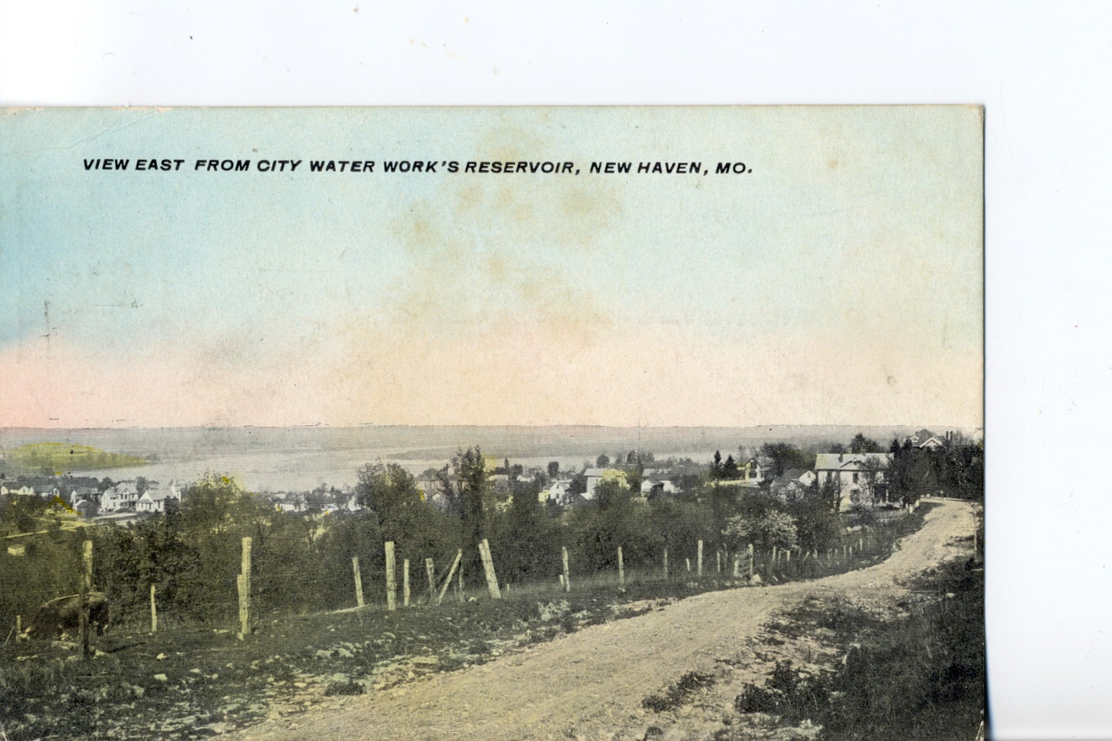 View East From City Water Works Reservoir, New Haven, Mo. Missouri Postcard