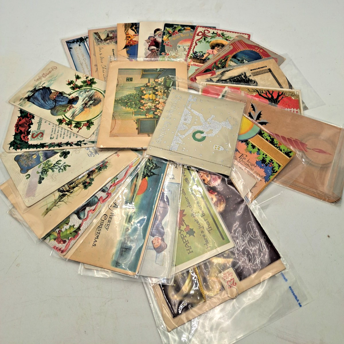 Antique Early 1900s Christmas Greetings Cards, Postcards and Photos Lot of 23 Antique Early 1900s Christmas Greetings Cards, Postcards and Photos Lot of 23