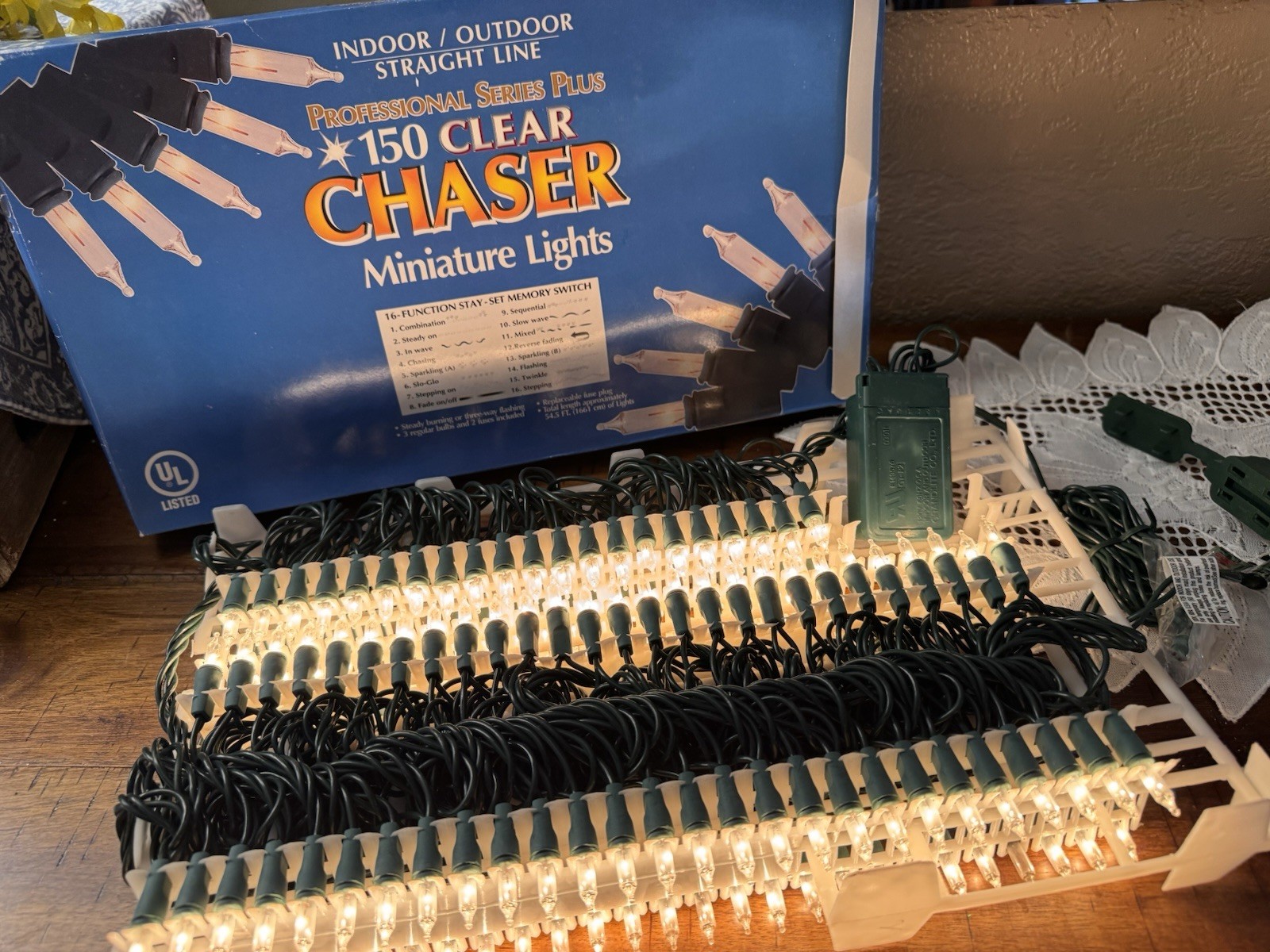 NEW Vtg 150 Clear CHASER LIGHTS 16 FUNCTIONS Control PROFESSIONAL SERIES PLUS