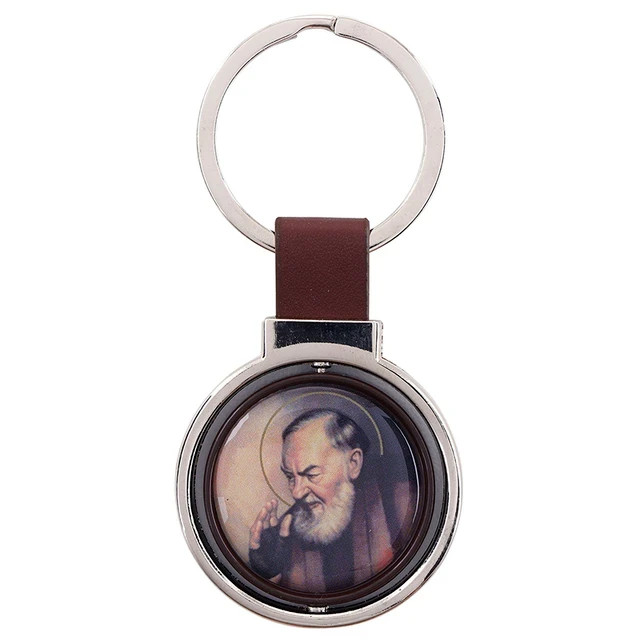 St Padre Pio Rotating Key Chain Pray Hope Dont Worry Catholic Devotional
