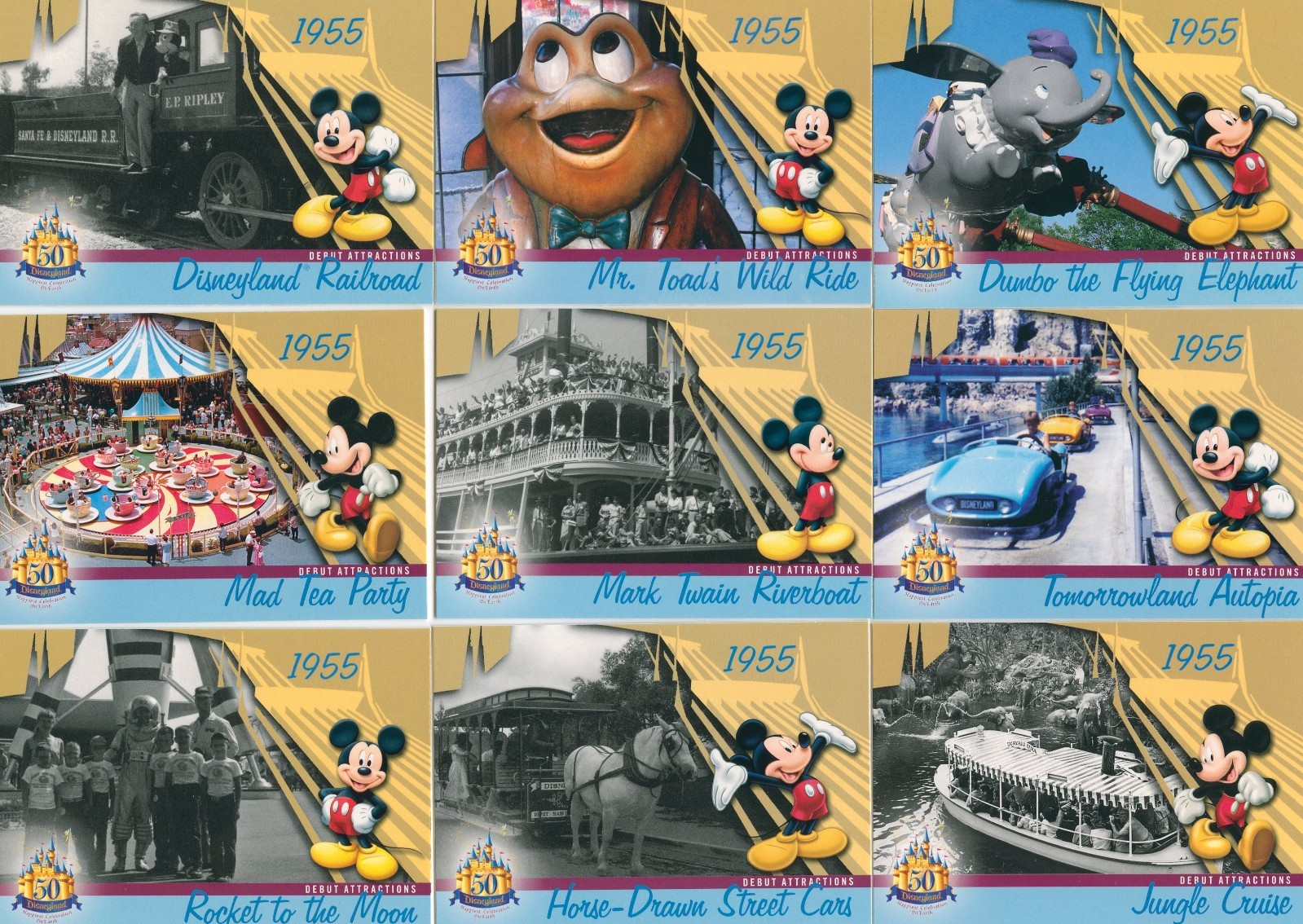 2004 Disneyland 50th Anniversary Complete 65 Card Base Set DL1-DL50, DL101-DL115
