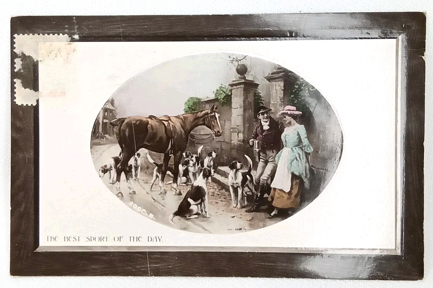 Antique Rotograph Real Photograph Postcard Bromide Paper RPPC Fox Hunting