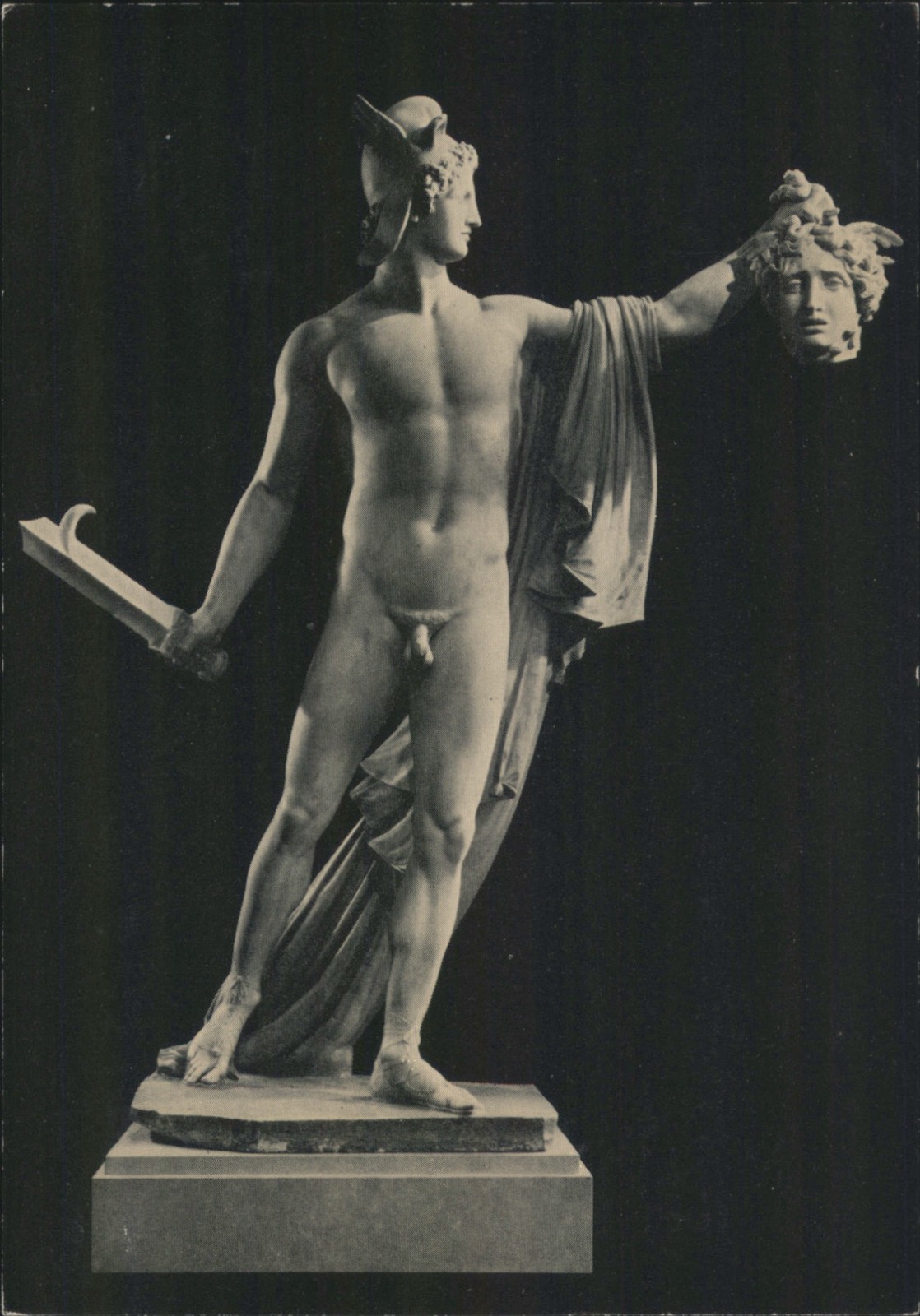 Sculpture Antonio Canova Perseus Holding the Head of Medusa, Vintage Postcard