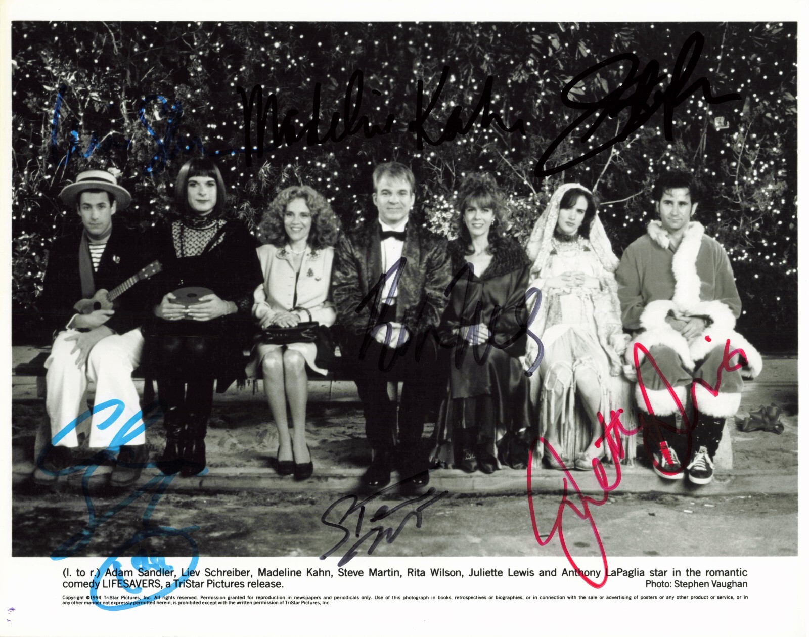 LIFESAVERS 7x Signed 8x10 Photo Autographed Adam Sandler Steve Martin