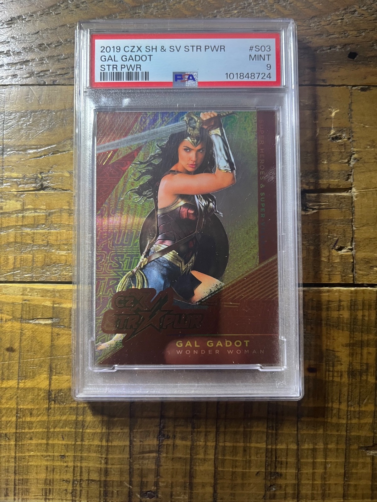 2019 CZX SUPERHEROES & SUPER VILLAINS WONDER WOMAN GAL GADOT #S03 PSA 9 BATMAN