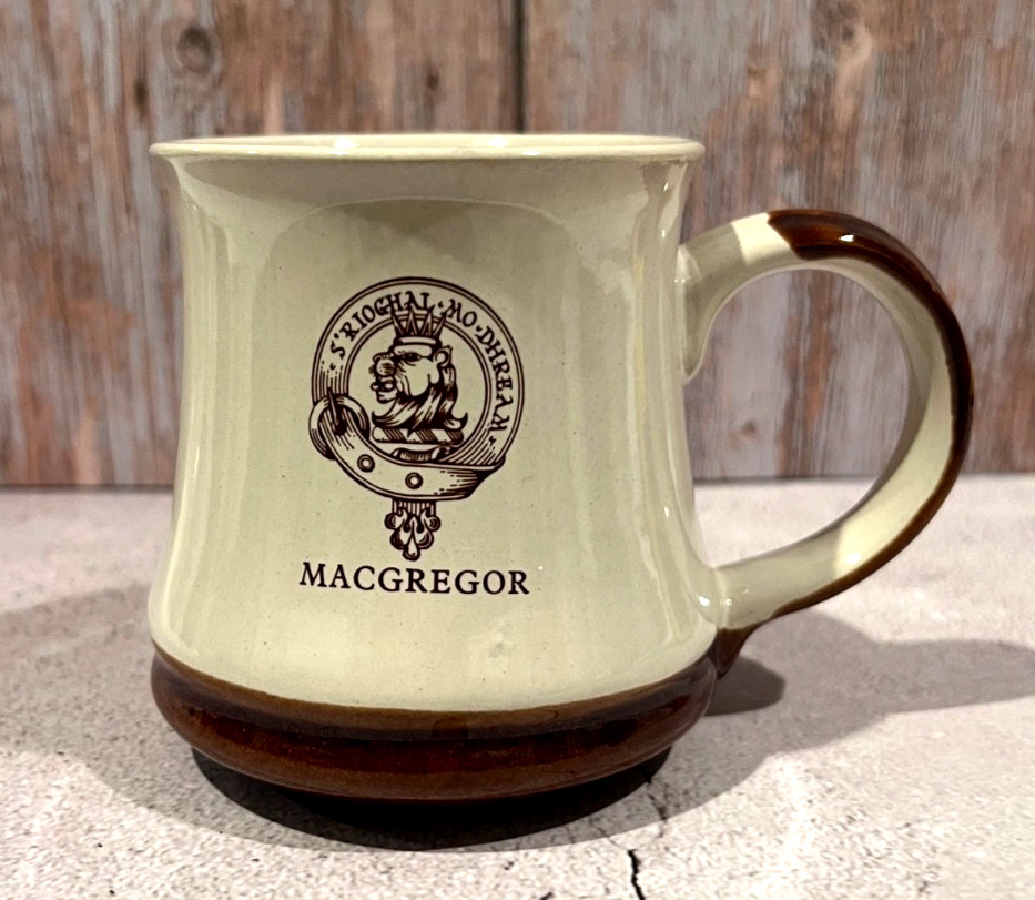 Vintage Scottish Clan MacGregor Crest w/Crowed Lion\'s Head Ceramic Coffee Mug