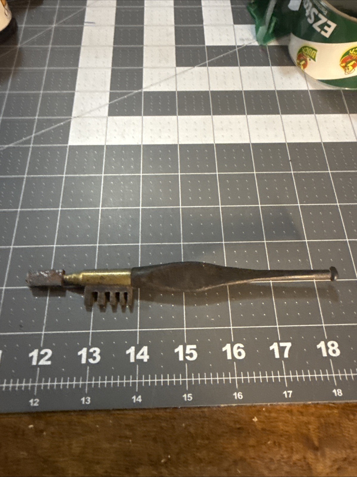 Antique Dickinson Shaw Diamond Glass Cutter Ebony Handle Brass Vintage Tool