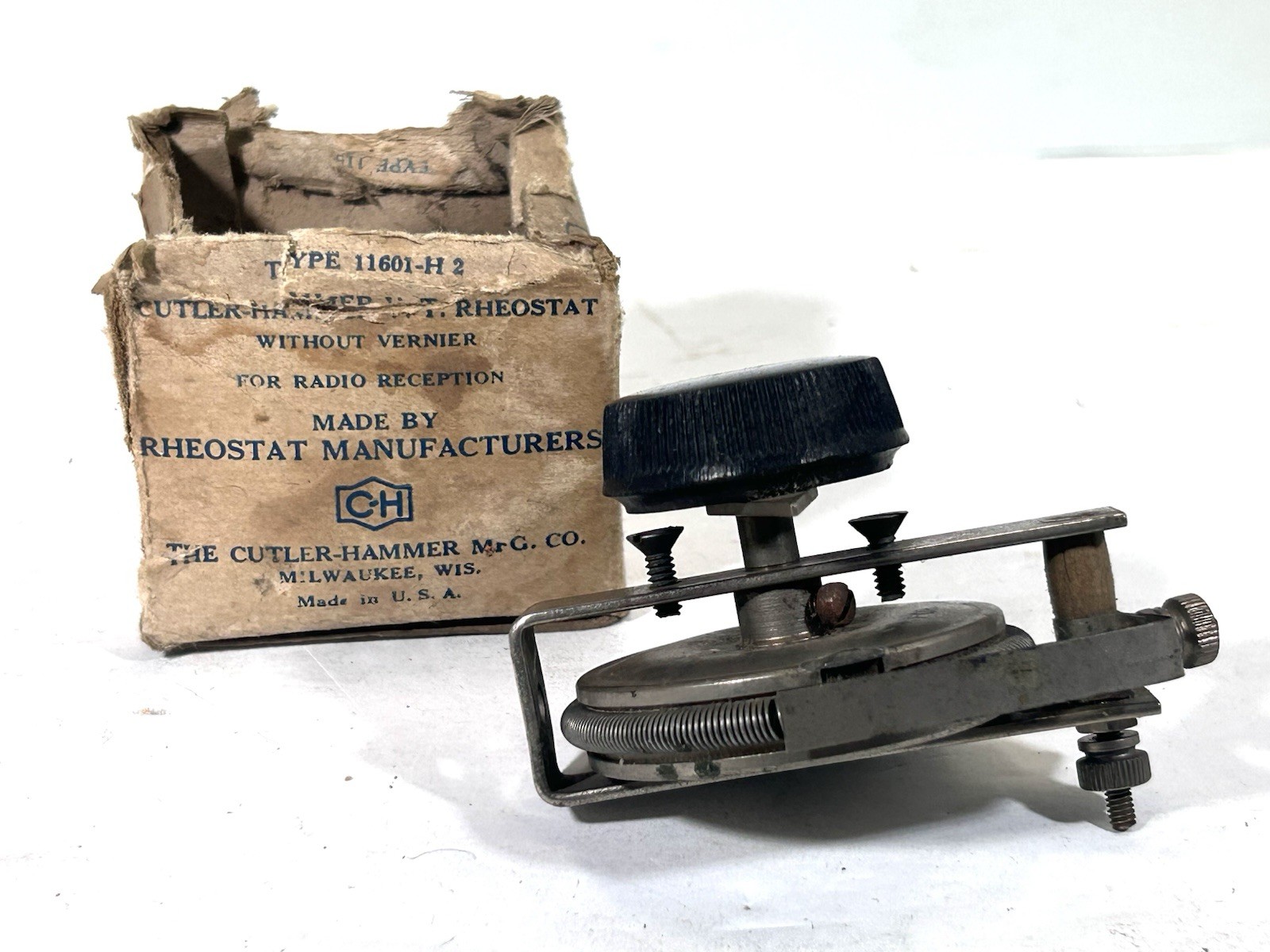Vtg 1922-25 CH Cutler-Hammer Rheostat For Radio Reception W/O Vernier • Bakelite
