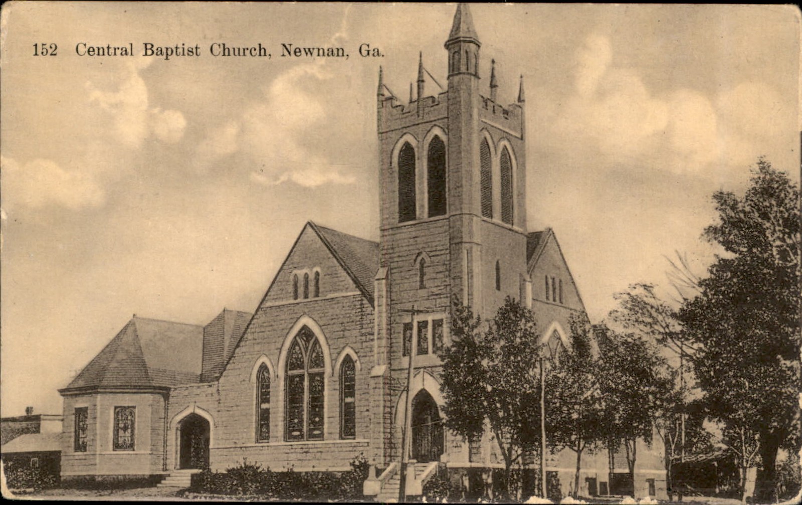 Newnan Georgia GA Central Baptist Church c1910 Vintage Postcard
