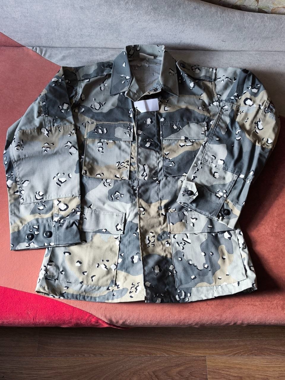Rare NOS Grey Chocolate Chip 6 Color Camo Utility S 48 Coat Tactical Jacket ABP