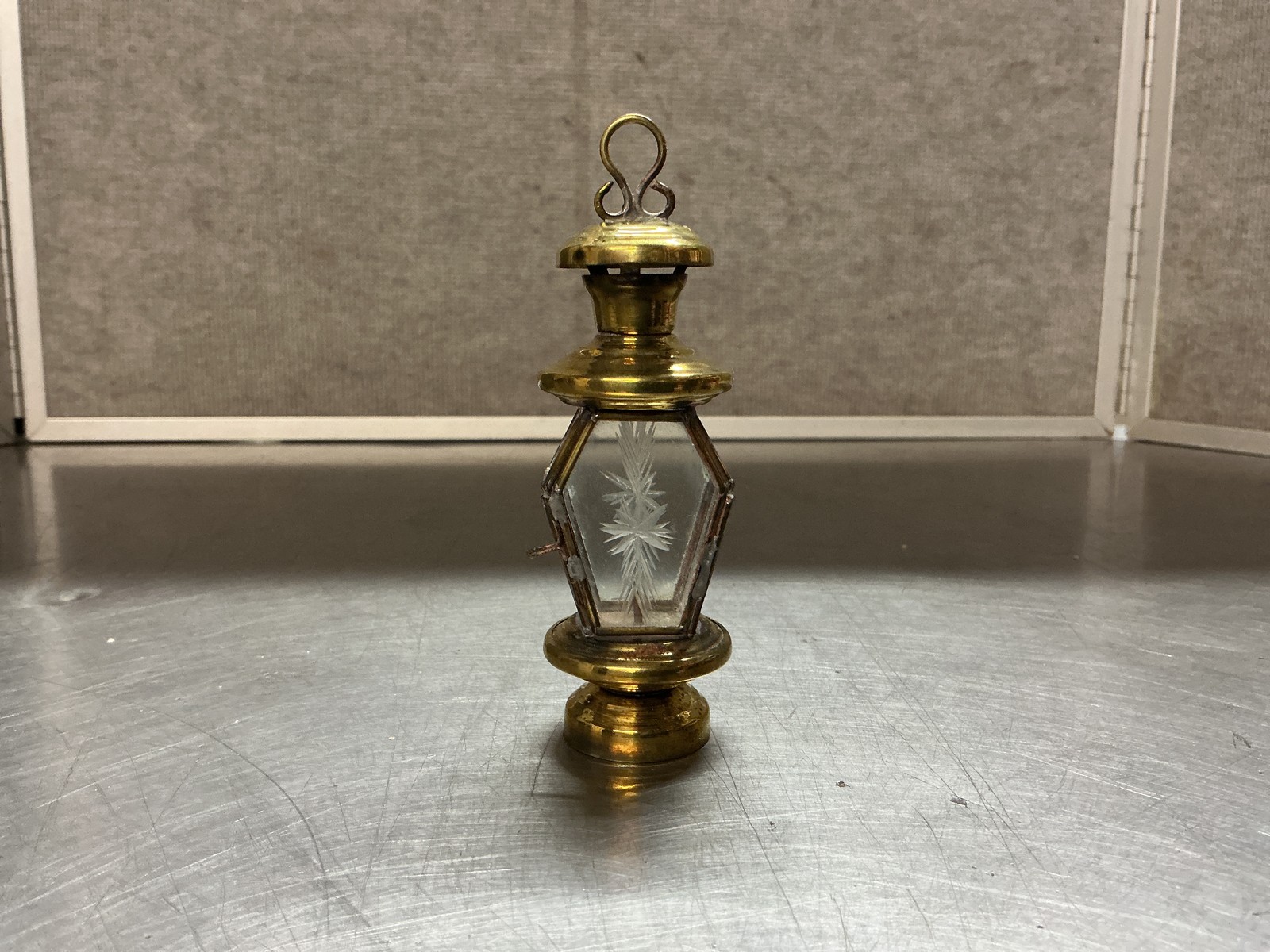 4” Mini Brass Candle Lantern NEW