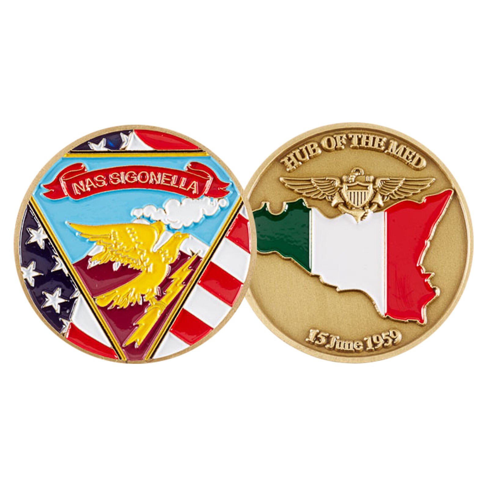 US Navy (USN) NAS Sigonella Challenge Coin